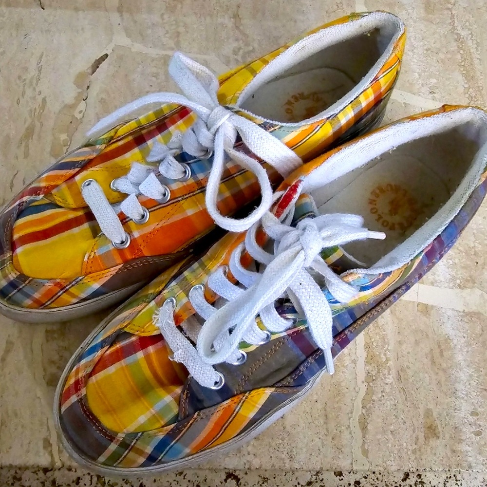 Plaid Multicolor Polo Sneakers Size 9
